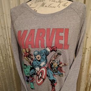 Long Sleeve Marvel Superhero Gray Top